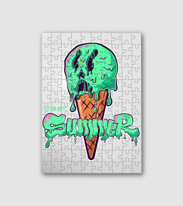 i f HATE summer | cyan minta fehér pólón